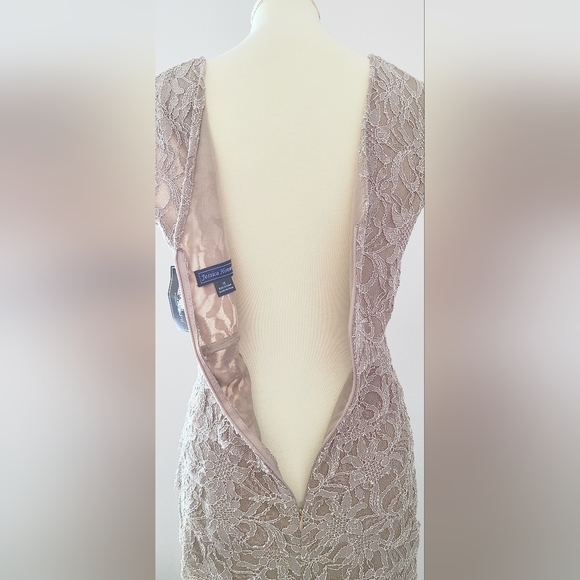 Woman's Jessica Howard Toupe Evening Dress with ruffle design - Picture 4 of 4